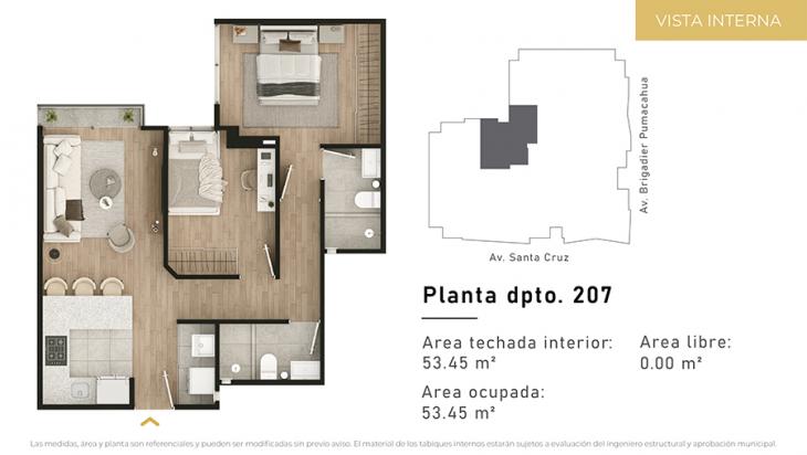 Plano del modelo Tipo 7 del proyecto CIUDARIS I MONET en Jesus Maria