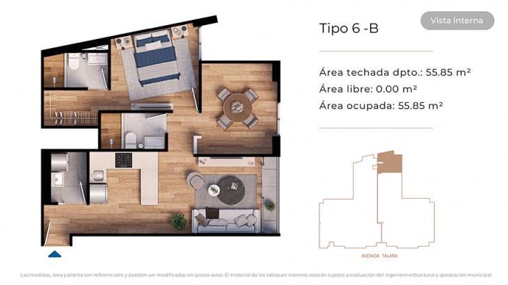 Plano del modelo Tipo 6-B del proyecto MONDRIAN en Jesus Maria
