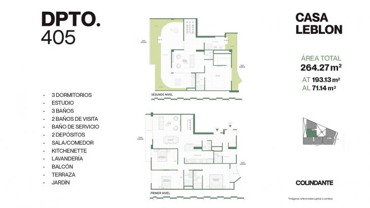 Plano del modelo 405 del proyecto Casa Leblon en San Borja