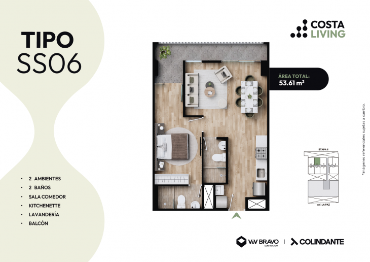 Plano del modelo S06 del proyecto Costa Living en San Miguel