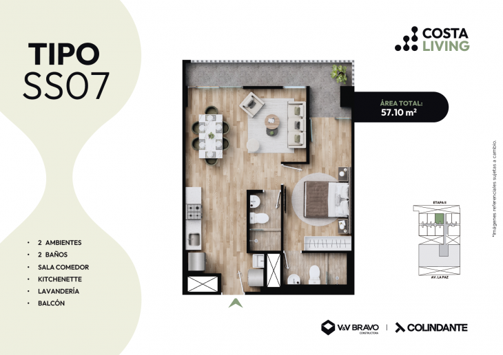 Plano del modelo S07 del proyecto Costa Living en San Miguel