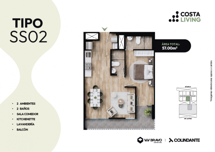 Plano del modelo S02 del proyecto Costa Living en San Miguel