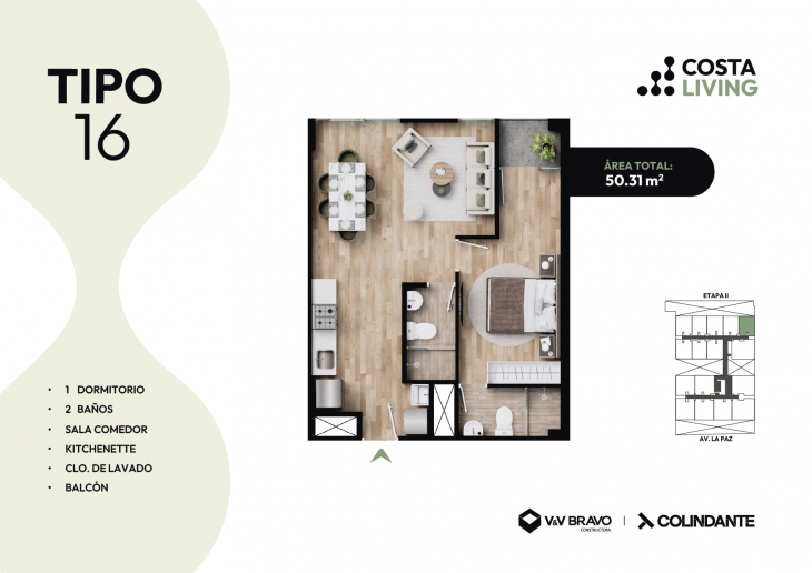 Plano del modelo X16 del proyecto Costa Living en San Miguel