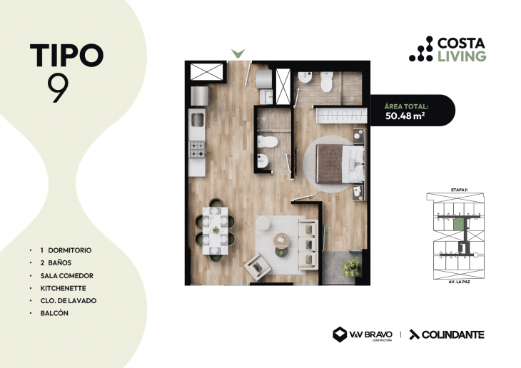 Plano del modelo X09 del proyecto Costa Living en San Miguel