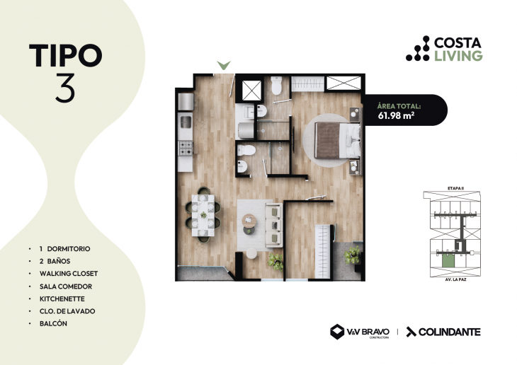Plano del modelo X03 del proyecto Costa Living en San Miguel