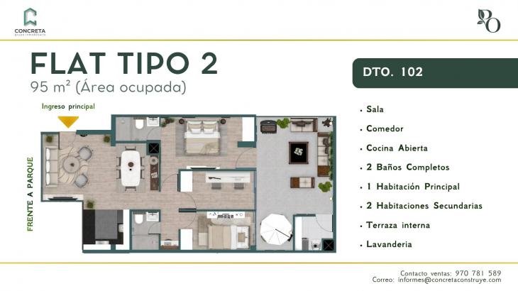 Plano del modelo 2 del proyecto PARQUE OSORES en Pueblo Libre