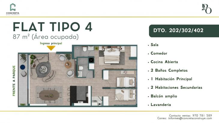 Plano del modelo 4 del proyecto PARQUE OSORES en Pueblo Libre