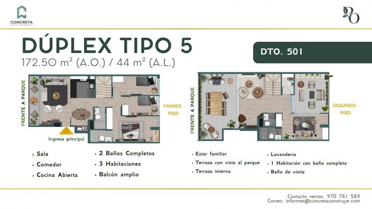 Plano del modelo 5 del proyecto PARQUE OSORES en Pueblo Libre