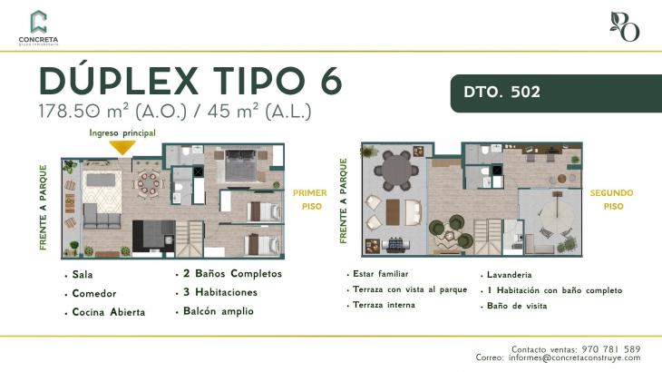 Plano del modelo 6 del proyecto PARQUE OSORES en Pueblo Libre