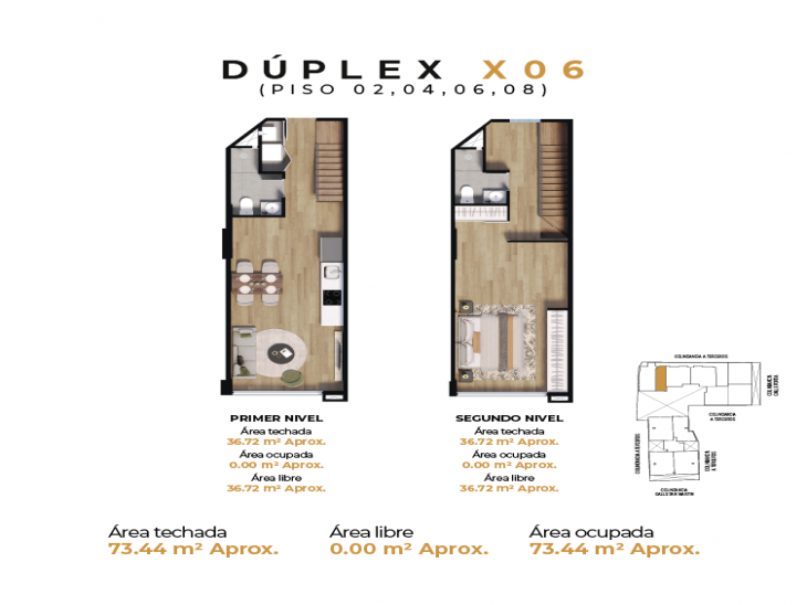 Plano del modelo FLAT X06 del proyecto Twins en Miraflores