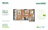 Plano del modelo S28 del proyecto Santorini en Cercado De Lima