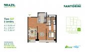 Plano del modelo S27 del proyecto Santorini en Cercado De Lima