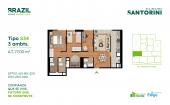 Plano del modelo S34 del proyecto Santorini en Cercado De Lima