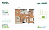 Plano del modelo S40 del proyecto Santorini en Cercado De Lima