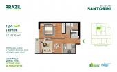 Plano del modelo S49 del proyecto Santorini en Cercado De Lima