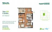 Plano del modelo S50 del proyecto Santorini en Cercado De Lima