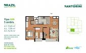 Plano del modelo S39 del proyecto Santorini en Cercado De Lima