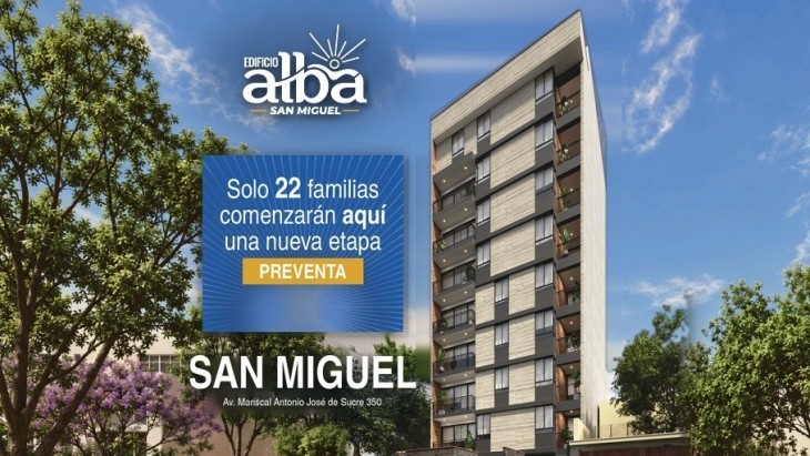 Fachada principal del proyecto EDIFICIO ALBA en San Miguel