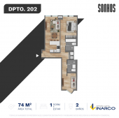 Plano del modelo TIPO 202 del proyecto SONHOS en Miraflores