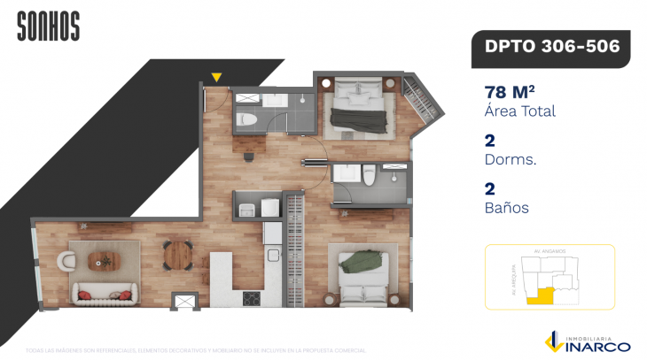 Plano del modelo TIPO 6 del proyecto SONHOS en Miraflores