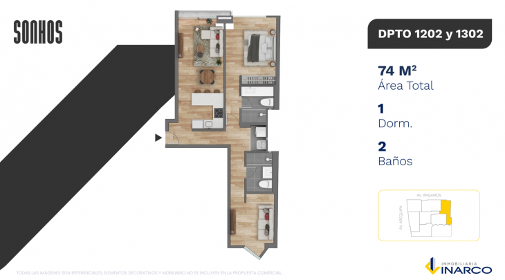 Plano del modelo TIPO 12 del proyecto SONHOS en Miraflores