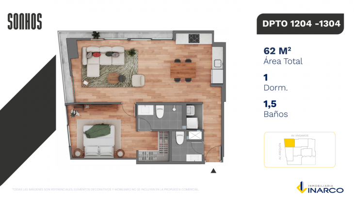 Plano del modelo TIPO 14 del proyecto SONHOS en Miraflores