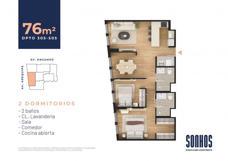 Plano del modelo TIPO 5 del proyecto SONHOS en Miraflores