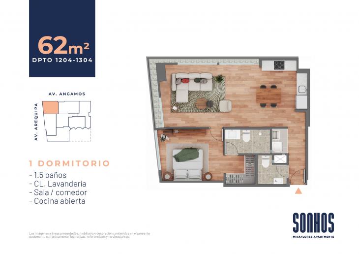 Plano del modelo TIPO 14 del proyecto SONHOS en Miraflores