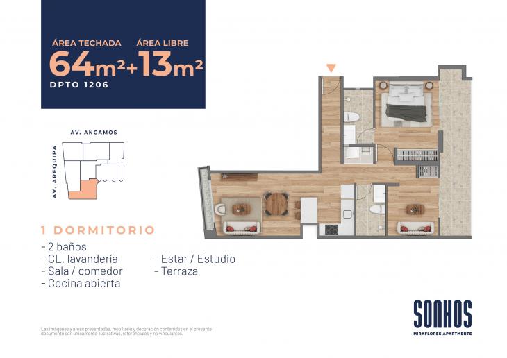 Plano del modelo TIPO 16 del proyecto SONHOS en Miraflores