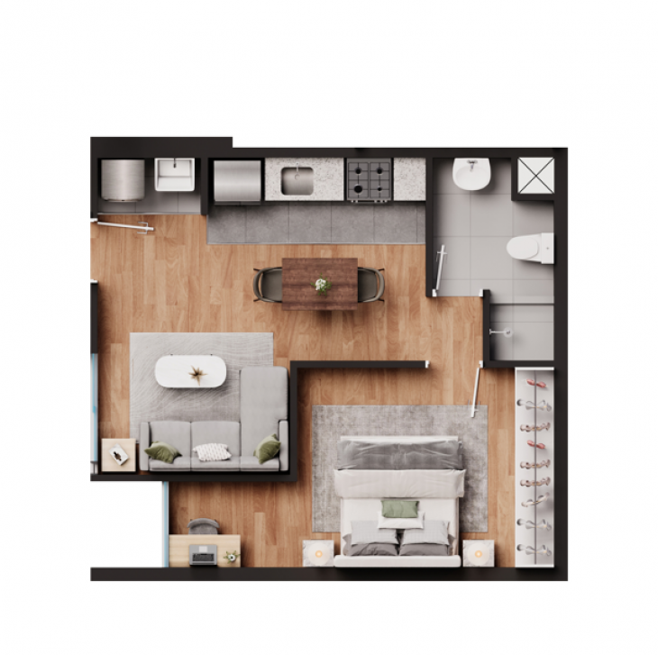 Plano del modelo TIPO 1 del proyecto Saranti en San Miguel