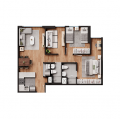 Plano del modelo TIPO 2 del proyecto Saranti en San Miguel