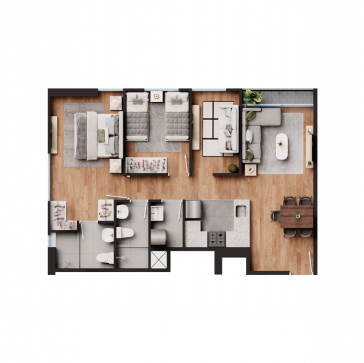 Plano del modelo TIPO 5 del proyecto Saranti en San Miguel