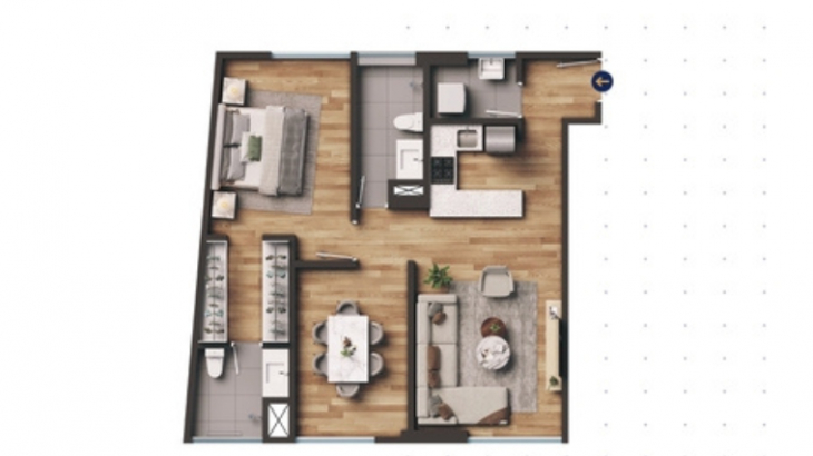Plano del modelo TIPO 5 del proyecto Nuvo en Miraflores