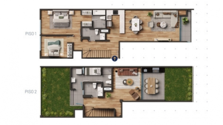 Plano del modelo TIPO 801 del proyecto Nuvo en Miraflores