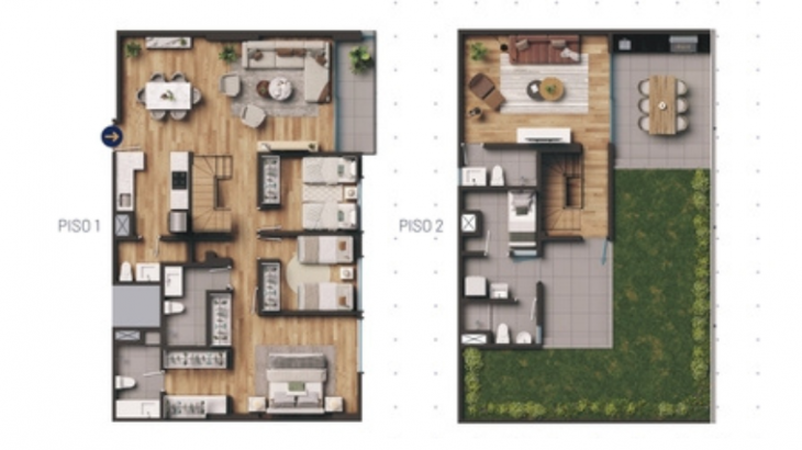 Plano del modelo TIPO 802 del proyecto Nuvo en Miraflores
