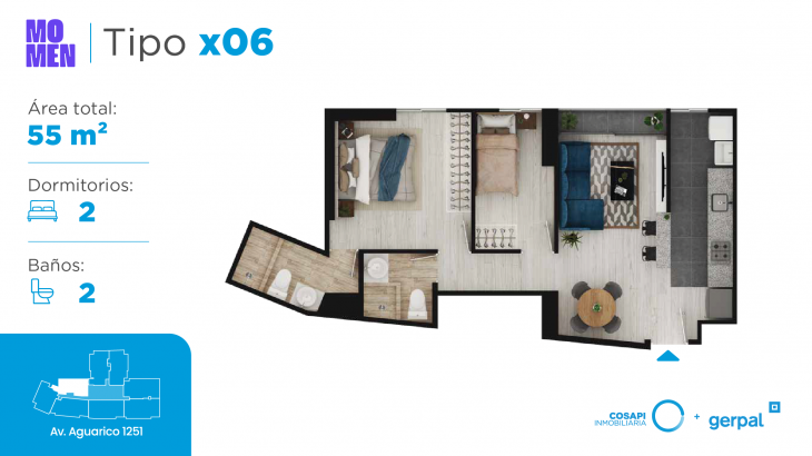 Plano del modelo X06 del proyecto MOMEN en Breña