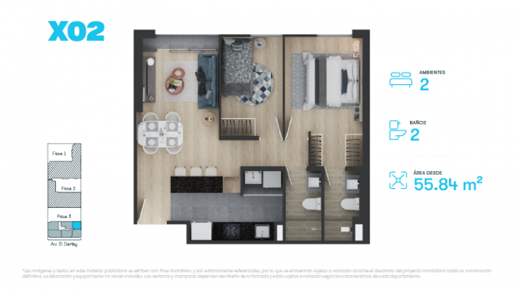 Plano del modelo X02 del proyecto ATIVA FASE 3 en Santiago De Surco