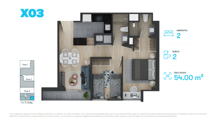 Plano del modelo X03 del proyecto ATIVA FASE 3 en Santiago De Surco