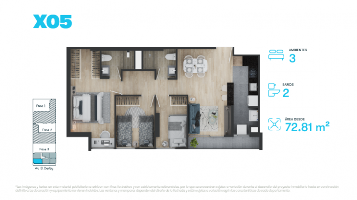 Plano del modelo X05 del proyecto ATIVA FASE 3 en Santiago De Surco