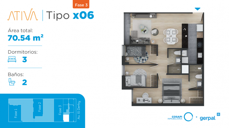 Plano del modelo X06 del proyecto ATIVA FASE 3 en Santiago De Surco