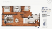Plano del modelo X01 del proyecto Residencial Vivanco 478 en Santiago De Surco