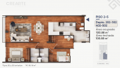 Plano del modelo X02 del proyecto Residencial Vivanco 478 en Santiago De Surco