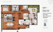 Plano del modelo P1 - 01 del proyecto Residencial Vivanco 478 en Santiago De Surco