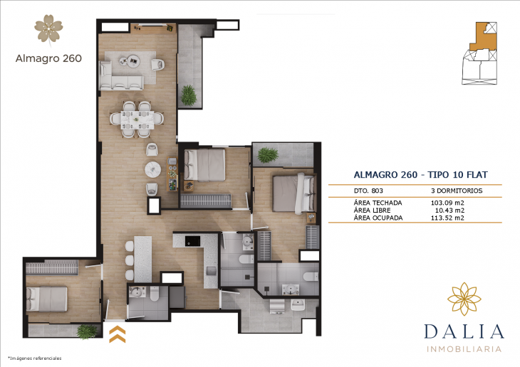 Plano del modelo tipo 10 del proyecto ALMAGRO 260 en Jesus Maria