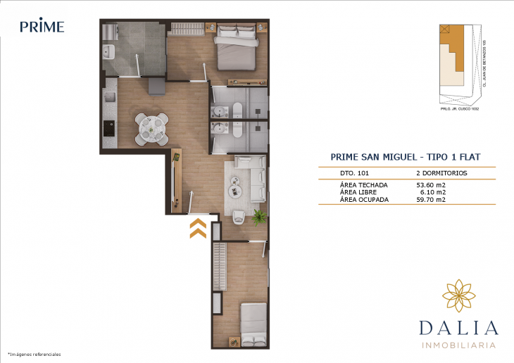 Plano del modelo 1 del proyecto PRIME en San Miguel