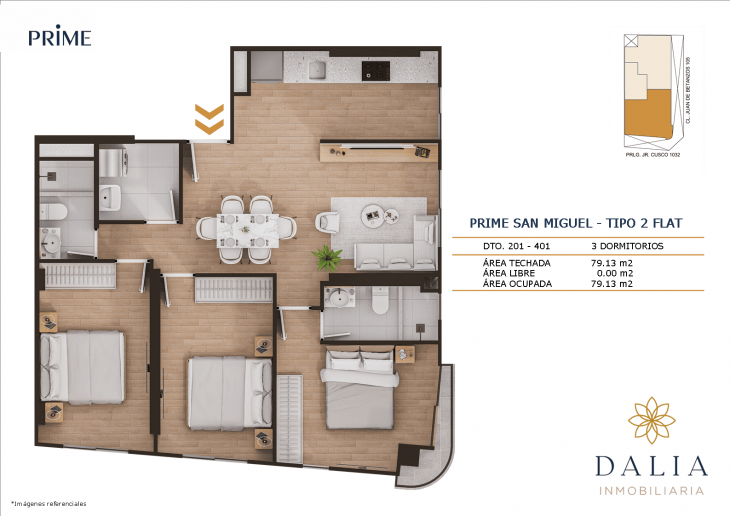 Plano del modelo 2 del proyecto PRIME en San Miguel