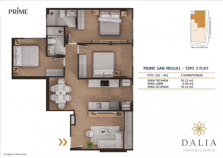 Plano del modelo 3 del proyecto PRIME en San Miguel