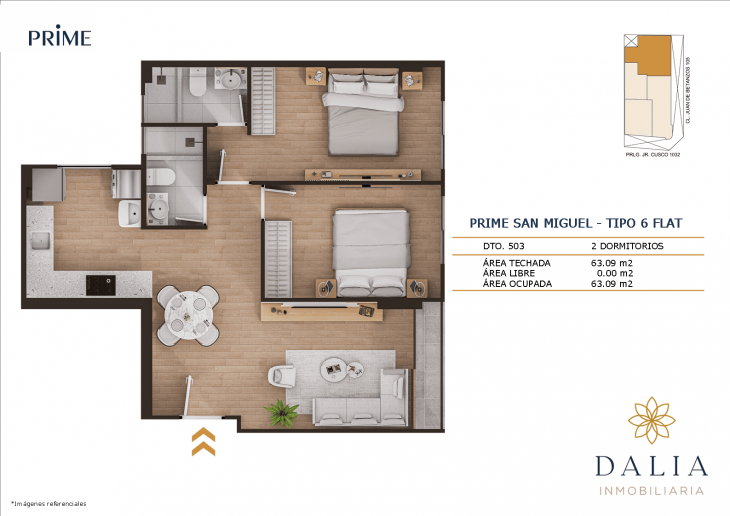 Plano del modelo 6 del proyecto PRIME en San Miguel