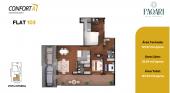 Plano del modelo FLAT 103 del proyecto PAQARI en San Borja