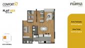 Plano del modelo TIPO 3 del proyecto Numa en Santiago De Surco